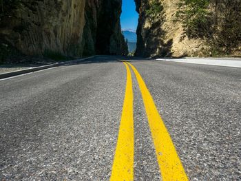 Surface level of yellow road