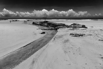 Scenic view of beach against sky