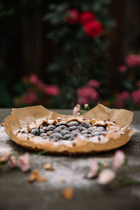 Close-up of cake on table