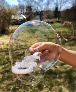 Close-up of bubbles in glass