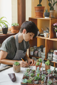 Man preparing food at home