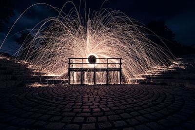 View of illuminated blurred lights