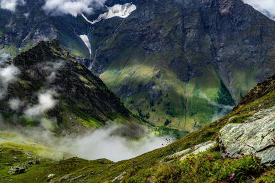 Scenic view of waterfall