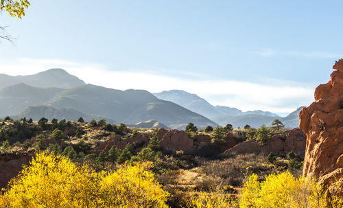 Scenic view of mountains against sky