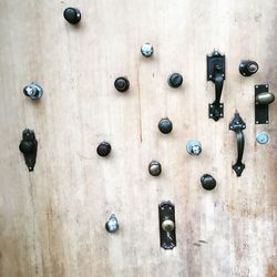 Doorknobs and handles on door