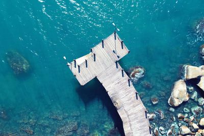 High angle view of sea