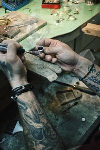 Man working on wood