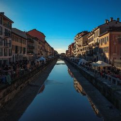 View of canal along buildings