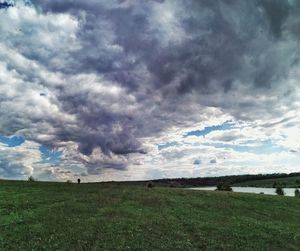 Scenic view of field against sky
