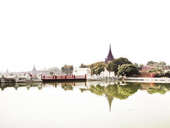 Reflection of building in lake