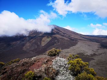 Scenic view of mountain against sky