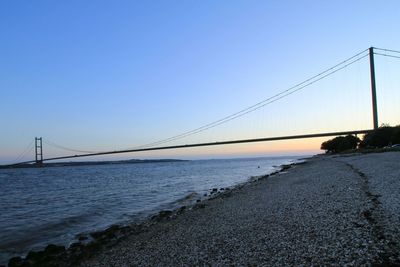 Suspension bridge over sea