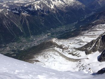 Scenic view of snowcapped mountains