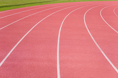 High angle view of running track