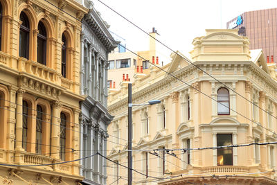 View of buildings against clear sky