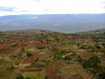 High angle view of landscape against sky