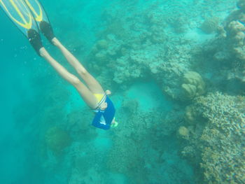 Man swimming in sea