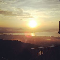 Scenic view of sea at sunset