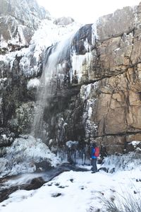Scenic view of snow covered mountain