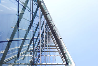 Low angle view of ferris wheel against clear sky