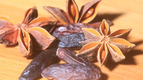 High angle view of fruits on table