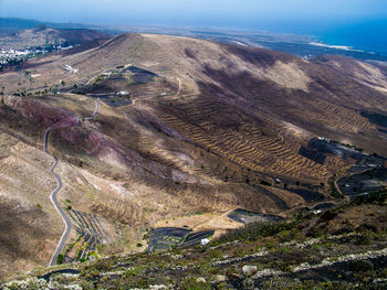 High angle view of landscape against sky