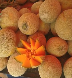 Close-up of muskmelons for sale
