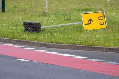 Road sign on street