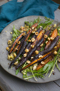 Close-up of vegetables in plate