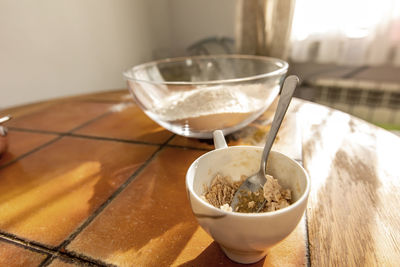 Close-up of drink in glass on table