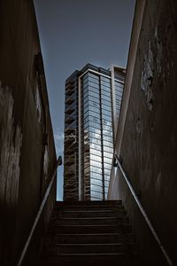 Low angle view of staircase against building