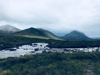 Scenic view of mountains against sky