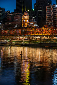 Reflection of buildings in water