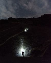 Silhouette of person standing on land