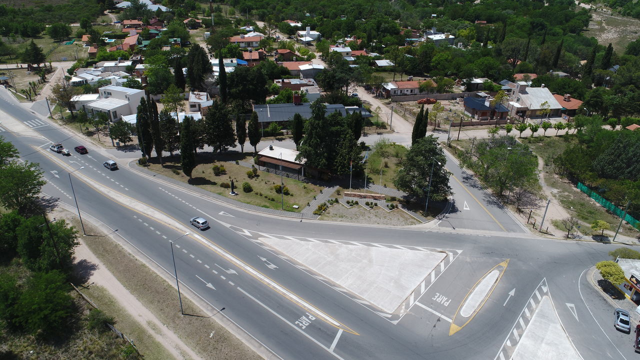 HIGH ANGLE VIEW OF TREES ON THE ROAD