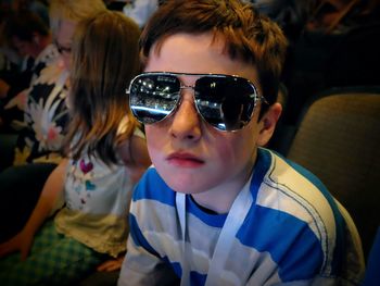 Portrait of boy wearing sunglasses