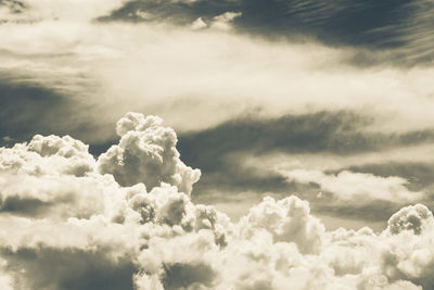 Low angle view of white clouds in sky