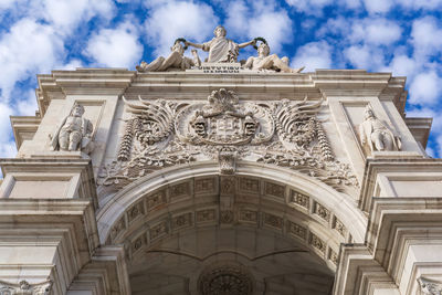 Arc de triomphe on rua augusta in lisbon, portugal