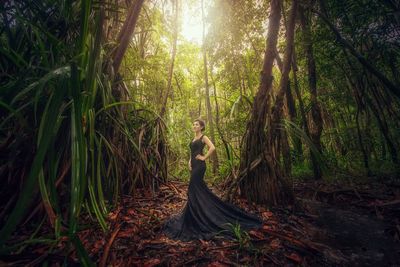 Woman in forest