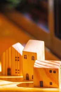 Close-up of toy on wooden table