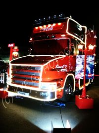 Vintage car at night