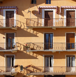 Staircase of building against sky