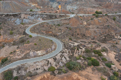 High angle view of road