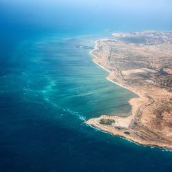 Aerial view of sea against sky