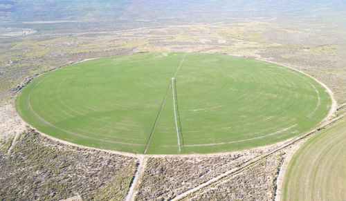 High angle view of agricultural field