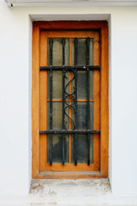 Closed door of building