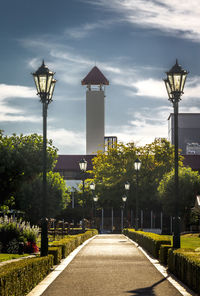 Street lights in the park against sky