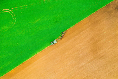 High angle view of farm