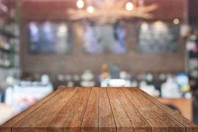 Close-up of illuminated table