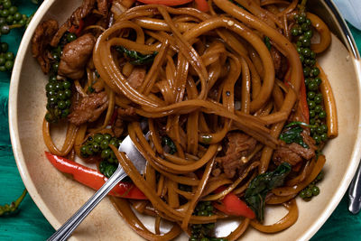 Directly above shot of noodles in bowl